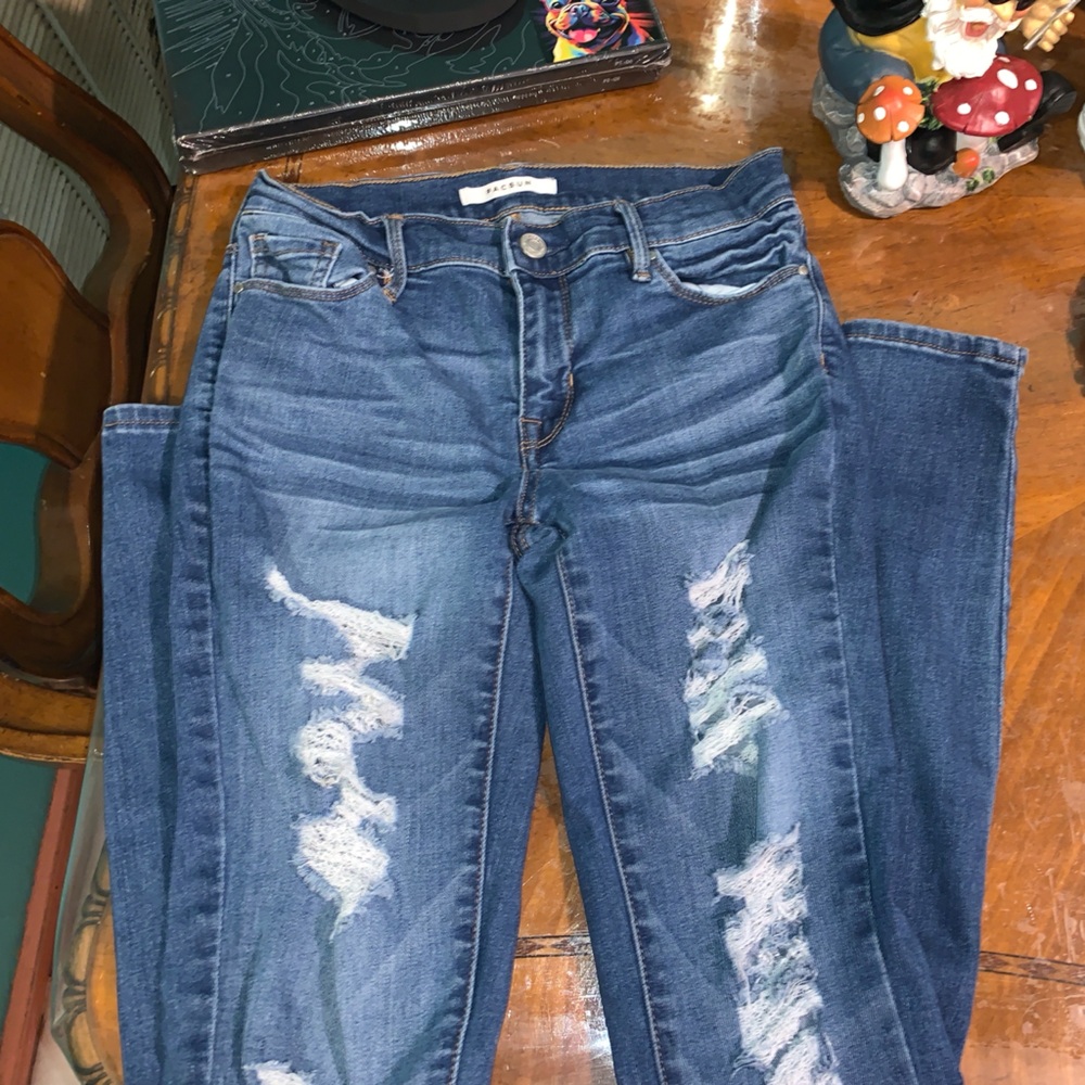 PacSun Dark Blue Ripped Skinny Jeans